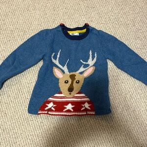 Baby Boden Baby Boy Reindeer Knit Crewneck Sweater